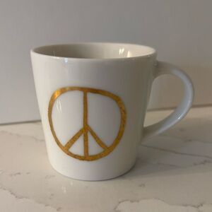 Starbucks 2015 Gold Peace Sign Demitasse Mug